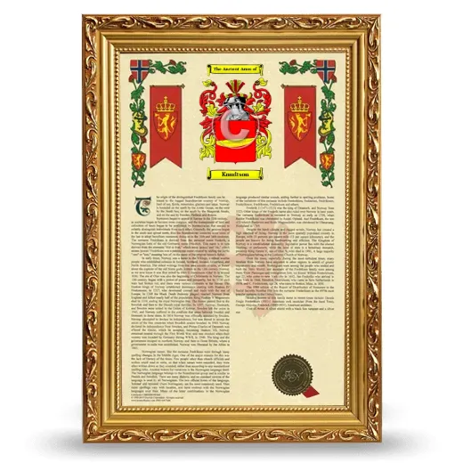 Knudtson Armorial History Framed - Gold