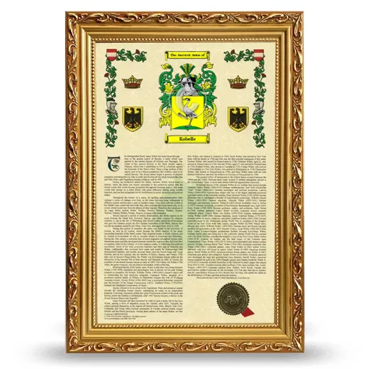 Kobelle Armorial History Framed - Gold
