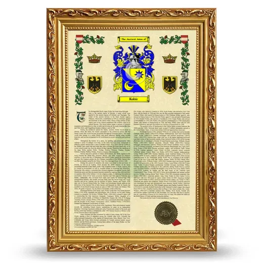 Kobir Armorial History Framed - Gold