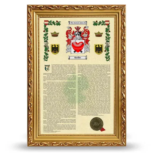 Koeller Armorial History Framed - Gold