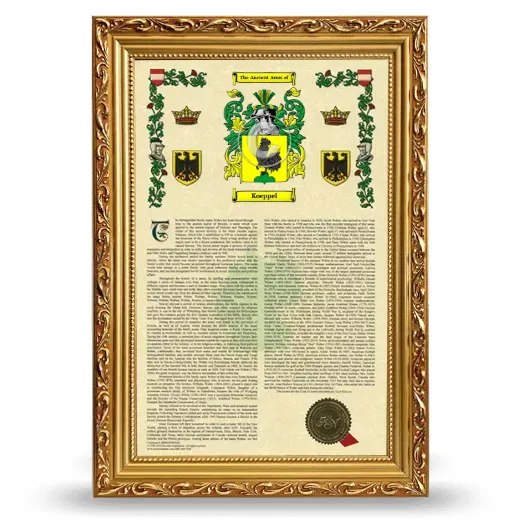 Koeppel Armorial History Framed - Gold