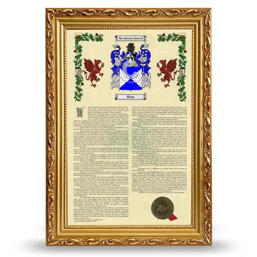 Kory Armorial History Framed - Gold
