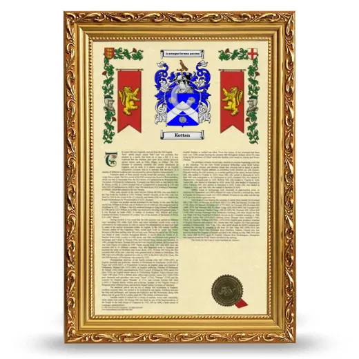 Kottan Armorial History Framed - Gold