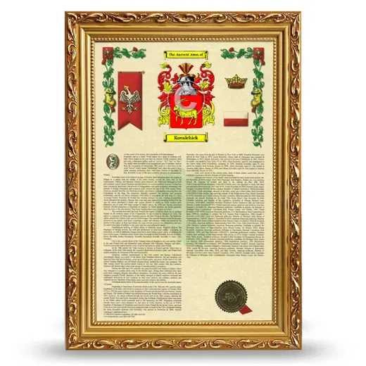 Kovalchick Armorial History Framed - Gold