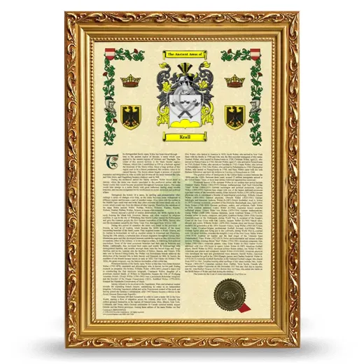 Krall Armorial History Framed - Gold
