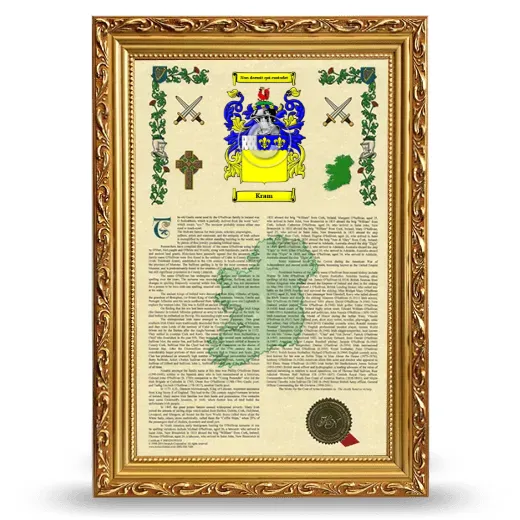 Kram Armorial History Framed - Gold
