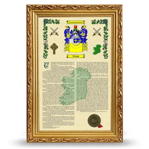 Kramp Armorial History Framed - Gold