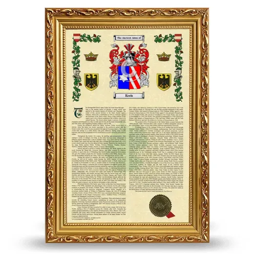 Kreis Armorial History Framed - Gold