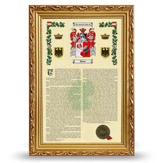 Kruse Armorial History Framed - Gold