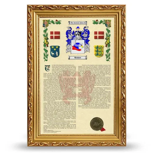 Kruuse Armorial History Framed - Gold