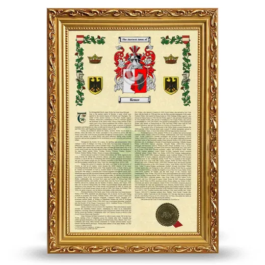 Kruze Armorial History Framed - Gold