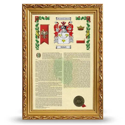 Kubach Armorial History Framed - Gold