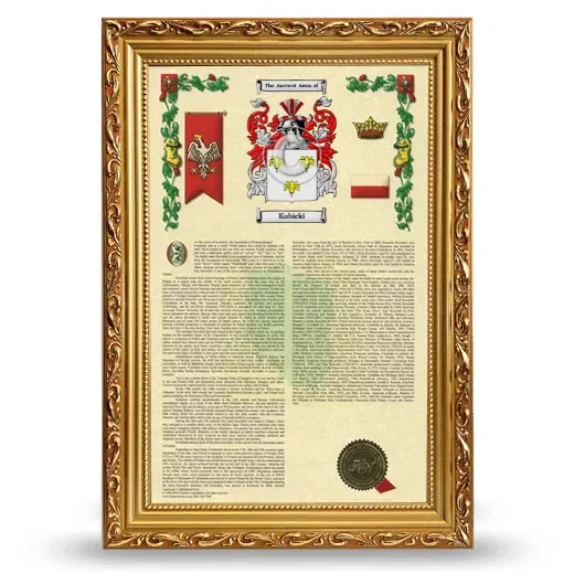 Kubicki Armorial History Framed - Gold