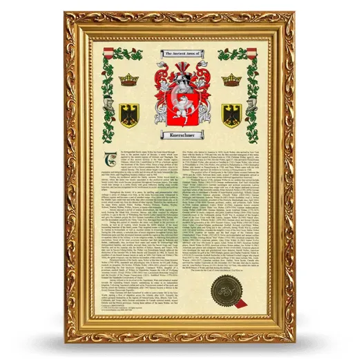 Kuerschner Armorial History Framed - Gold
