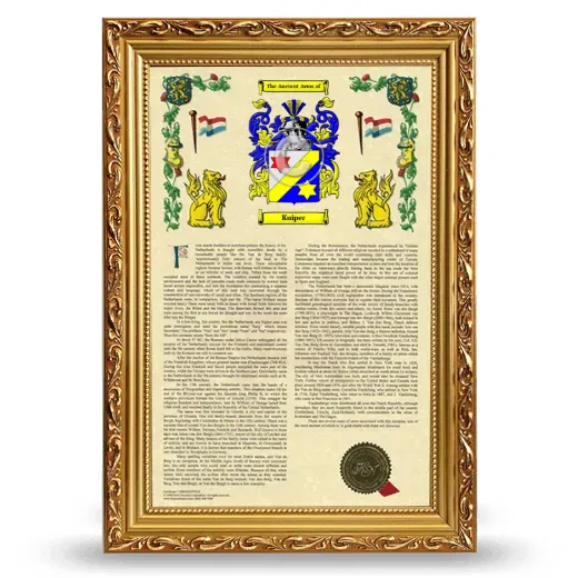 Kuiper Armorial History Framed - Gold