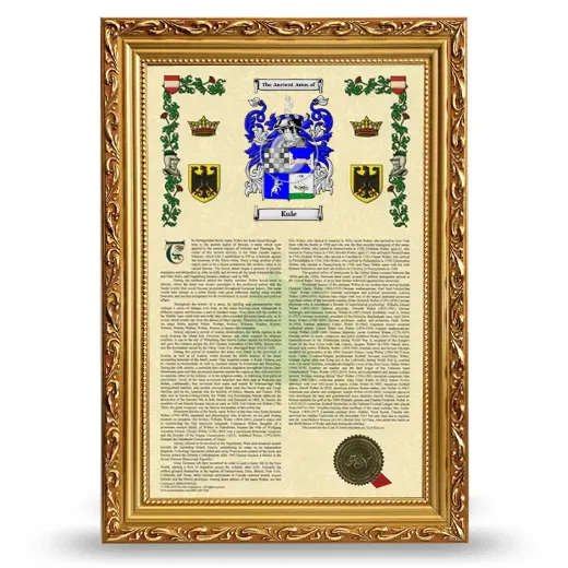 Kule Armorial History Framed - Gold