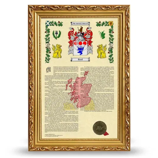 Kurd Armorial History Framed - Gold