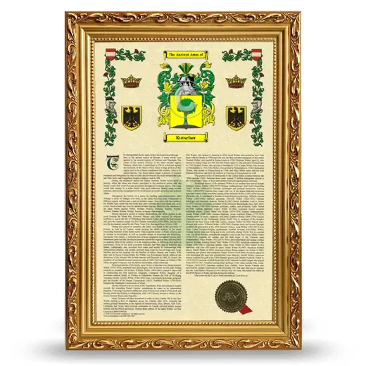 Kutscher Armorial History Framed - Gold