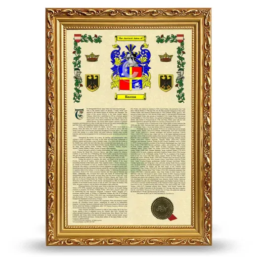 Kuzma Armorial History Framed - Gold