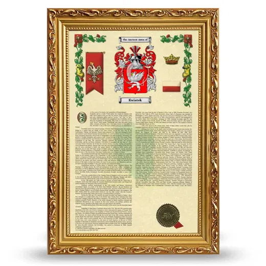 Kwiatek Armorial History Framed - Gold