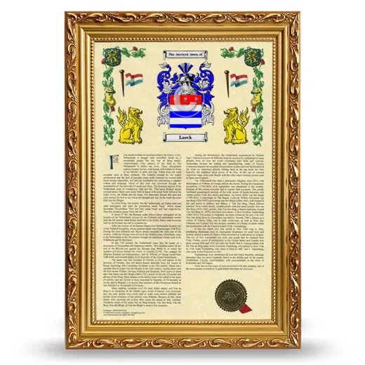 Laeck Armorial History Framed - Gold