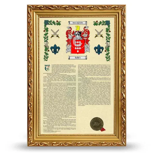 Lala's Armorial History Framed - Gold
