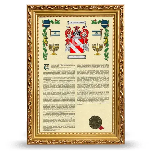 Lander Armorial History Framed - Gold