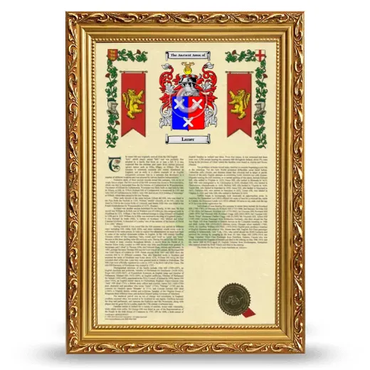 Laner Armorial History Framed - Gold