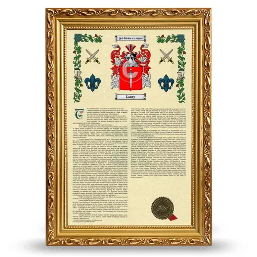 Lanty Armorial History Framed - Gold