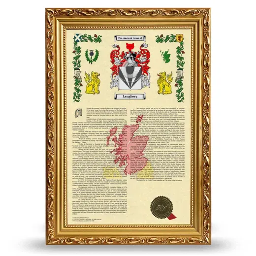 Laughery Armorial History Framed - Gold