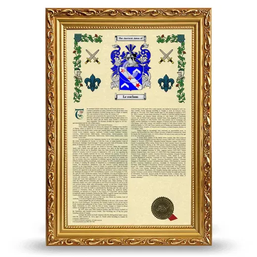 Le rochon Armorial History Framed - Gold