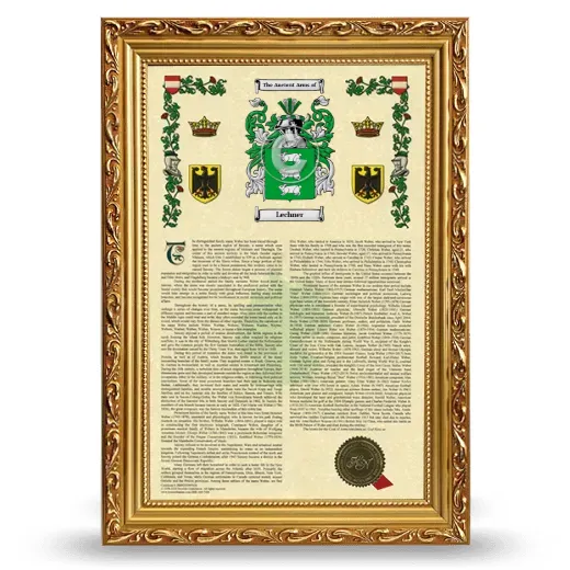 Lechner Armorial History Framed - Gold