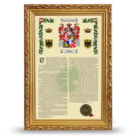 Leistner Armorial History Framed - Gold