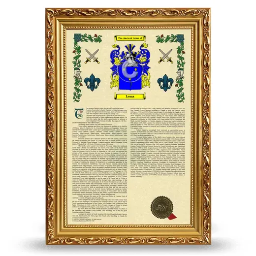Lema Armorial History Framed - Gold
