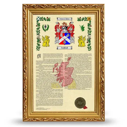 Lendend Armorial History Framed - Gold