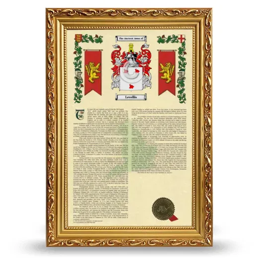 Levellis Armorial History Framed - Gold