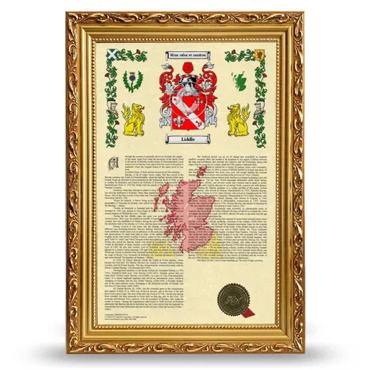 Liddle Armorial History Framed - Gold