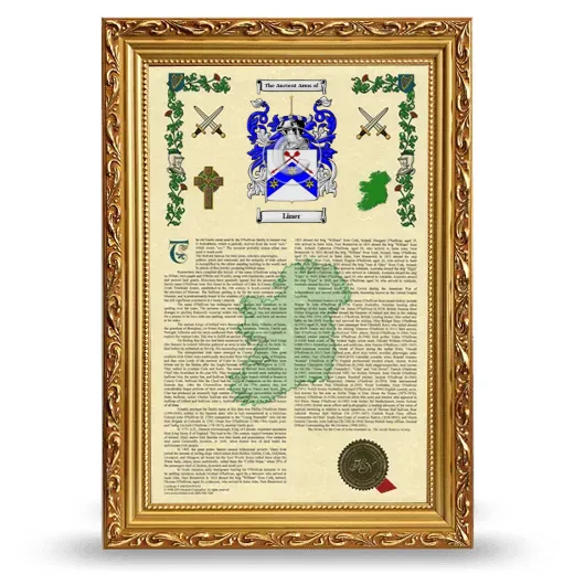 Liner Armorial History Framed - Gold