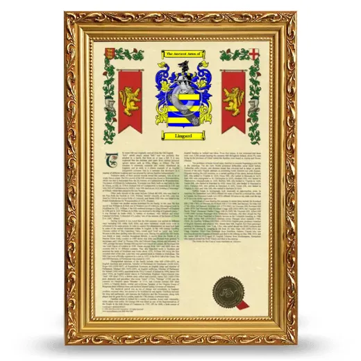 Lingard Armorial History Framed - Gold