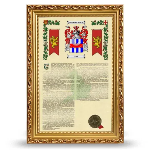 Lise Armorial History Framed - Gold