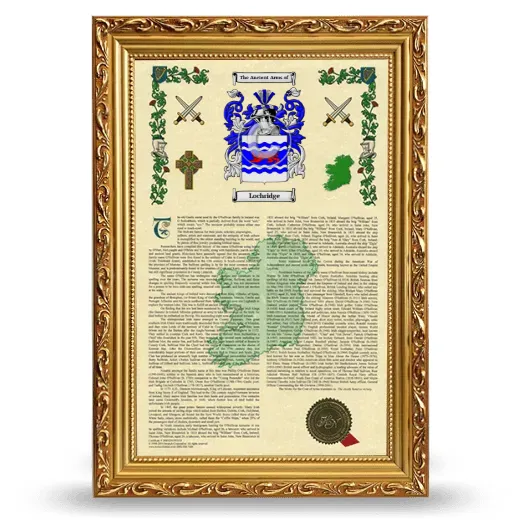 Lochridge Armorial History Framed - Gold