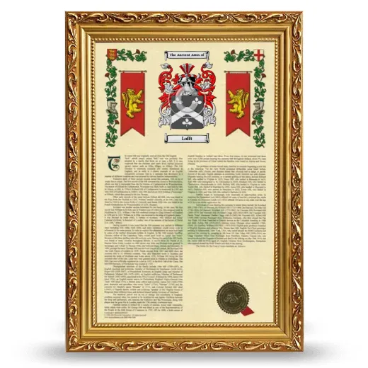 Lofft Armorial History Framed - Gold