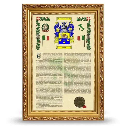 Lolli Armorial History Framed - Gold