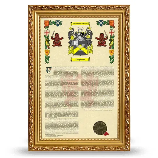 Longmore Armorial History Framed - Gold