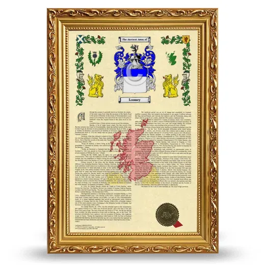 Looney Armorial History Framed - Gold