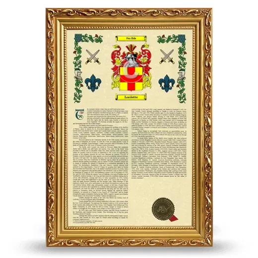 Lordette Armorial History Framed - Gold