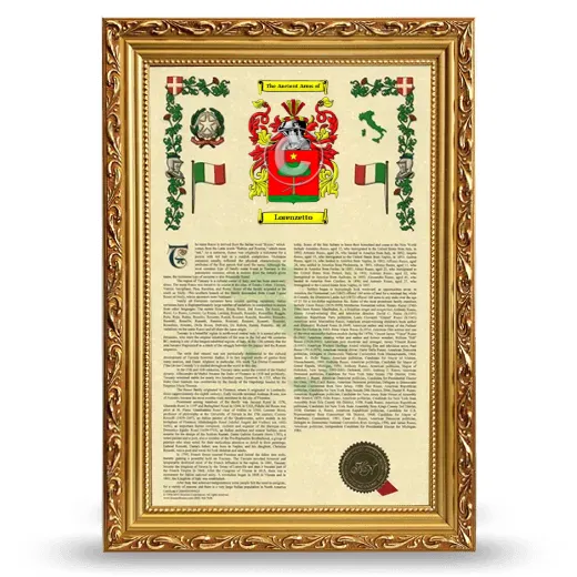 Lorenzetto Armorial History Framed - Gold