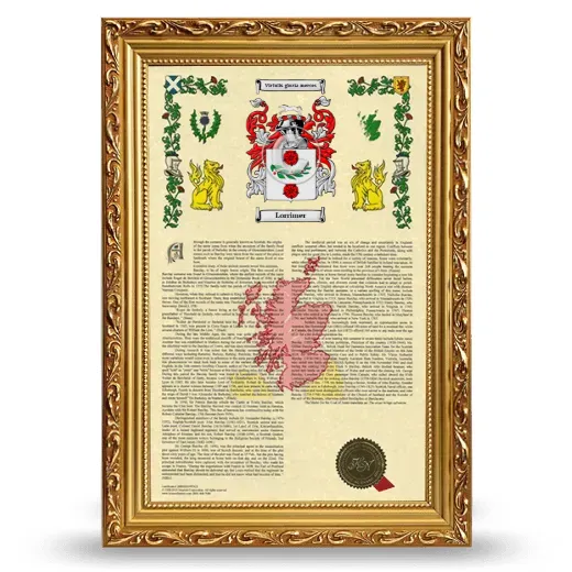 Lorrimer Armorial History Framed - Gold