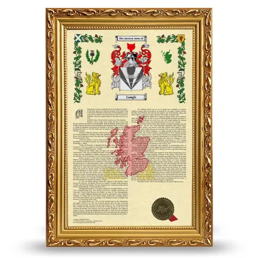 Lough Armorial History Framed - Gold