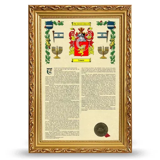 Lower Armorial History Framed - Gold